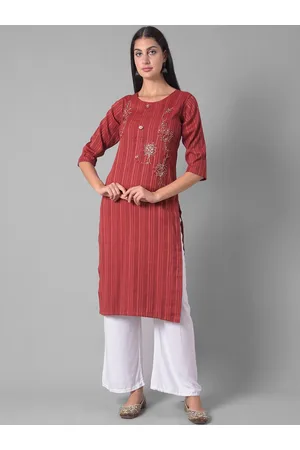 Dollar Missy Floral Embroidered Beads & Stones Straight Kurta