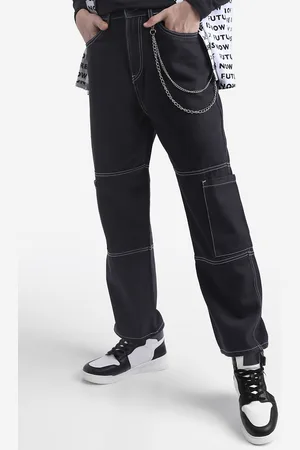 Highlander Men Black Relaxed Fit Clean Look Cotton Jeans