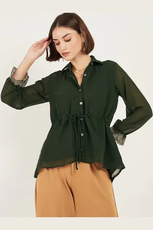 DressBerry Waist Tie-Up Georgette Shirt Style Top