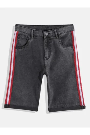 HERE&NOW Boys Slim Fit Denim Shorts with Side Striped
