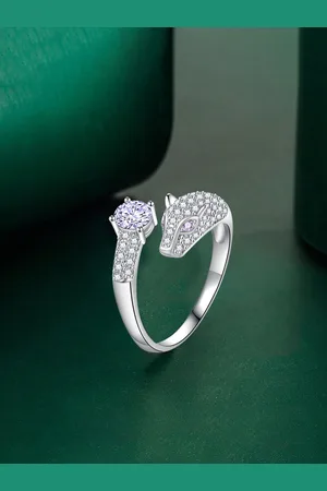Designs & You Silver-plated American Diamond-studded Finger Ring