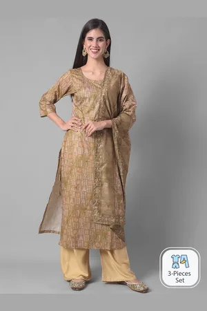 Dollar Missy Ethnic Motifs Printed Thread Work Kurta With Palazzos & Dupatta