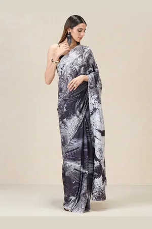 Liva Abstract Printed Liva Saree