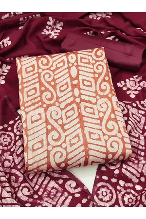 MANVAA Ethnic Motifs Printed Pure Cotton Unstitched Dress Material
