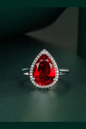 Designs & You Silver-Plated Ice-Cut American Diamond Studded Finger Ring