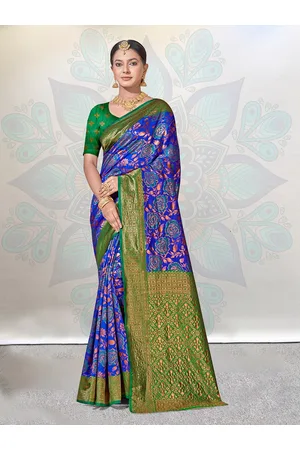 Anouk Floral Woven Design Zari Kanjeevaram Saree