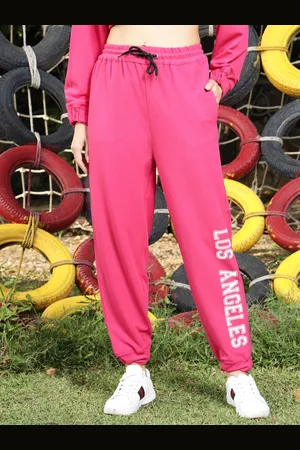 Sera Women Typography Printed Mid-Rise Joggers