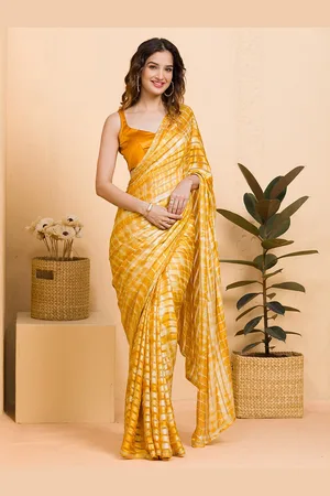Koskii Tie & Dye Beads and Stones Work Saree