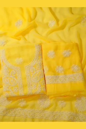 ADAM Co. Ethnic Motifs Embroidered Chikankari Unstitched Dress Material