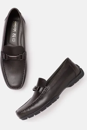 Geox Men Brown Leather Horsebit Loafers