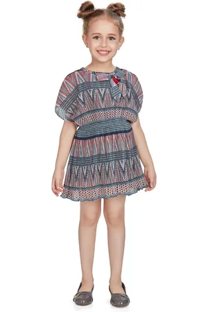 Peppermint Girls Tribal Printed Extended Sleeves A-Line Dress
