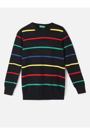 Benetton Boys Striped Cotton Pullover Sweater