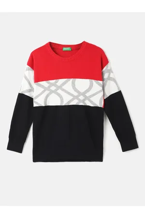 Benetton Boys Colourblocked Cotton Pullover