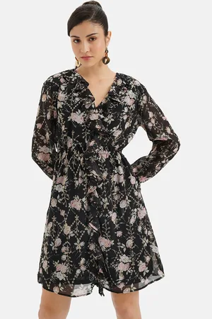 Kazo Floral Print A-Line Dress