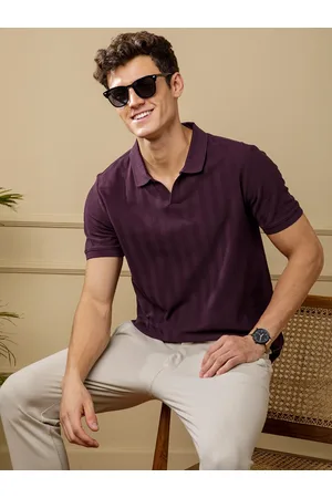 DaMENSCH Solid Textured Polo T-Shirts