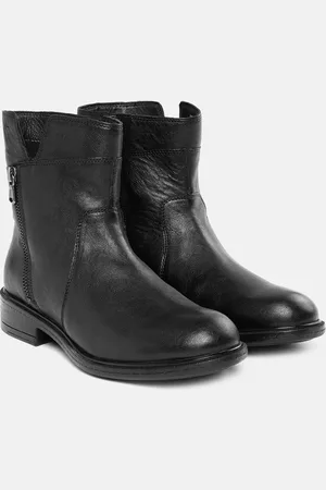 Geox Women Solid D Catria Leather Ankle Boots