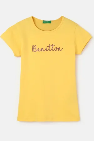 Benetton Girls Typography Printed Cotton T-Shirt