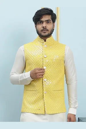 See Designs Embroidered Sequined Slim-Fit Nehru Jacket