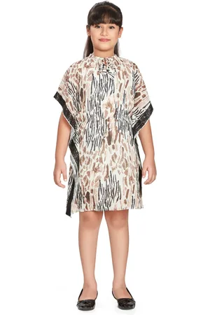 Peppermint Girls Animal Printed Kimono Sleeve Kaftan Dress