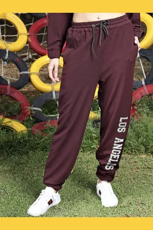Sera Women Typography Printed Mid-Rise Joggers