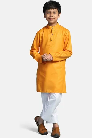 Tahvo Boys Mandarin Collar Straight Kurta with Pyjamas