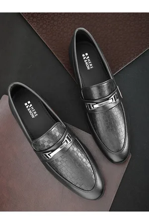 HERE&NOW Men Textured Formal Slip-On Loafers