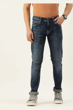 Peter England Men Slim Fit Heavy Fade Stretchable Mid-Rise Jeans