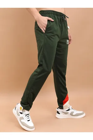 Ketch Men Olive Green Printed Track Pants