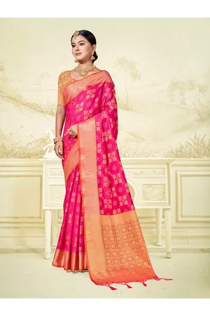 Anouk Ethnic Motifs Woven Design Zari Organza Saree