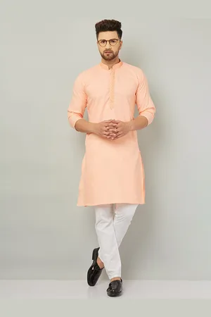 Armaan Ethnic Mandarin Collar Long Sleeve Regular Pure Cotton Kurta With Pyjamas