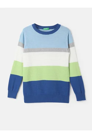 Benetton Boys Colourblocked Cotton Pullover