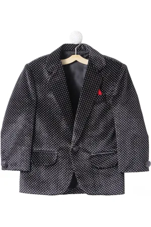 BAESD Boys Printed Notched Lapel Single-Breasted Casual Blazer