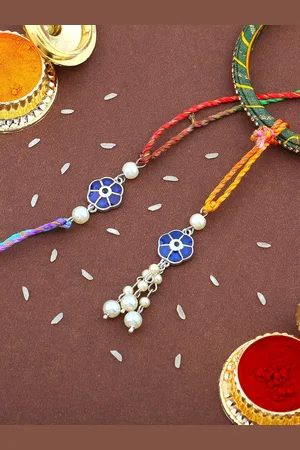 ESTELE Set Of 2 Bhaiya Bhabhi Thraed Rakhi