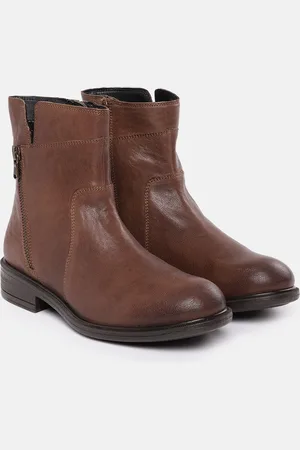 Geox Women Solid D Catria Leather Ankle Boots
