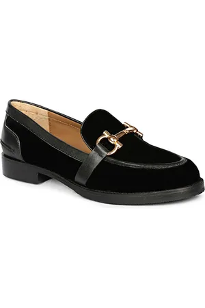 SAINT G. Women Velvet Horsebit Loafers