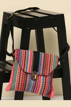 Sangria Self Design Structured Sling Bag