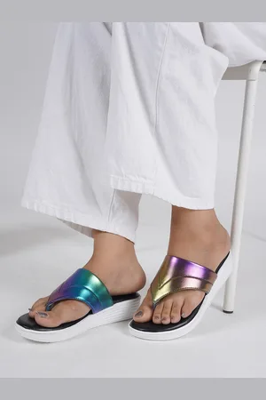 Walkfree Printed Open Toe Comfort Heels