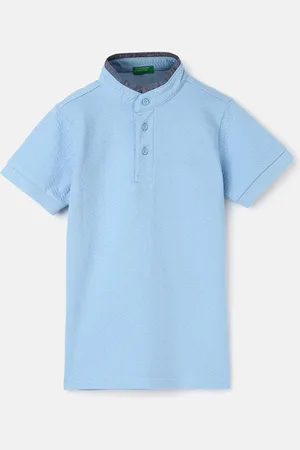 Benetton Boys Mandarin Collar Cotton T-Shirt
