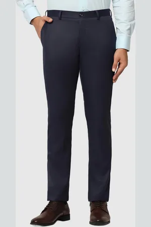 Buy BLACKBERRYS Mens Flat Front Slim Fit Solid Chinos | Shoppers Stop