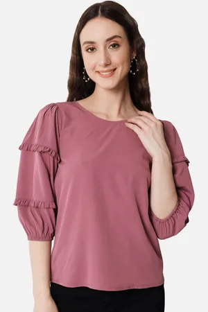 ALL WAYS YOU Puff Sleeves Ruffles Detailed Regular Top