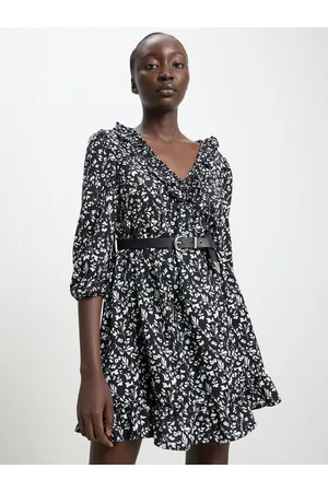 Calliope Floral Print Ruffled A-Line Dress