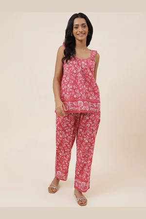 Fabindia Printed Pure Cotton Top With Trousers