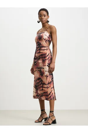 Calliope Printed Cut-Out Sheath Midi Dress
