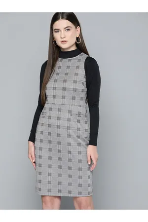Chemistry Checked Formal Sheath Dress with Top