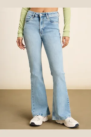 20Dresses Women Blue Bootcut High-Rise Clean Look Light Fade Stretchable Jeans