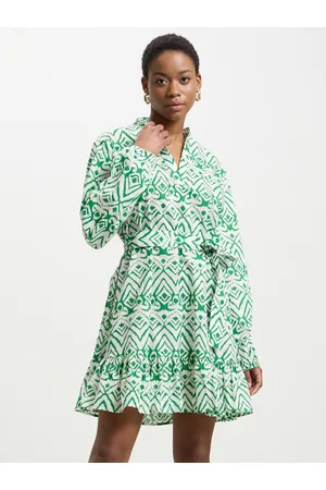 Calliope Pure Cotton Abstract Print A-Line Mini Dress