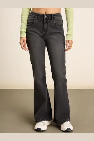20Dresses Black Women Bootcut High-Rise Clean Look Light Fade Stretchable Jeans