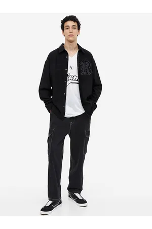 H&M Men Loose Cargo Style Denim Joggers