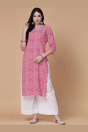 God Bless Lehariya Printed Gotta Patti Straight Kurta