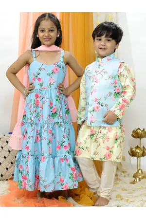 Vastramay Floral Printed Anarkali Ethnic Dress With Dupatta
